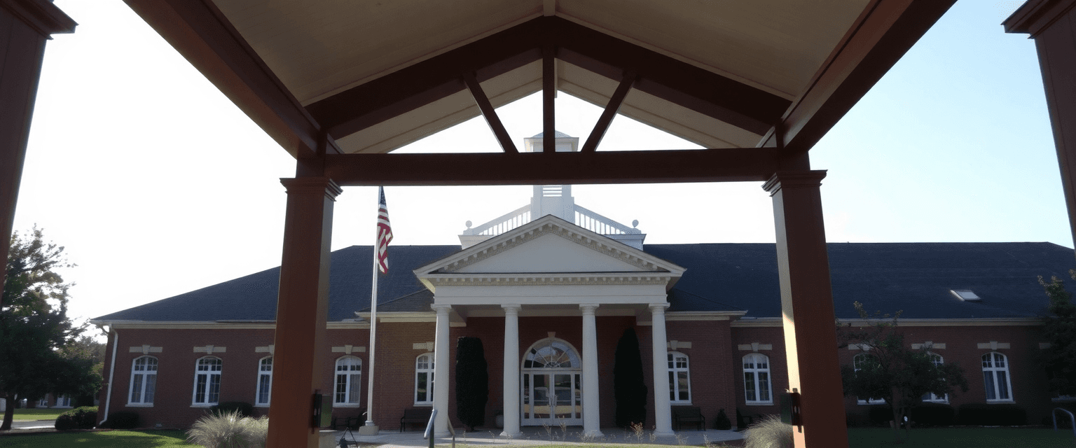 Entrance to a Christian college campus building